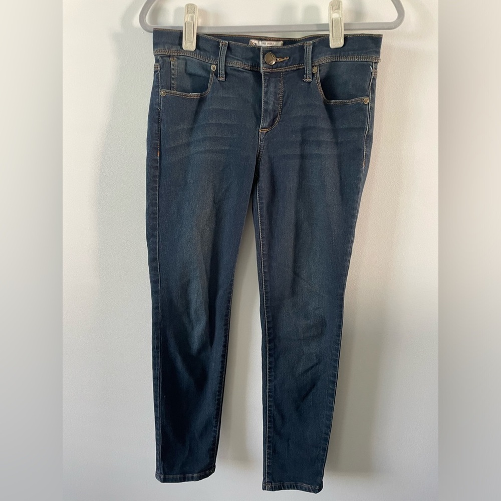 Free People Dark Denim Skinny Jeans